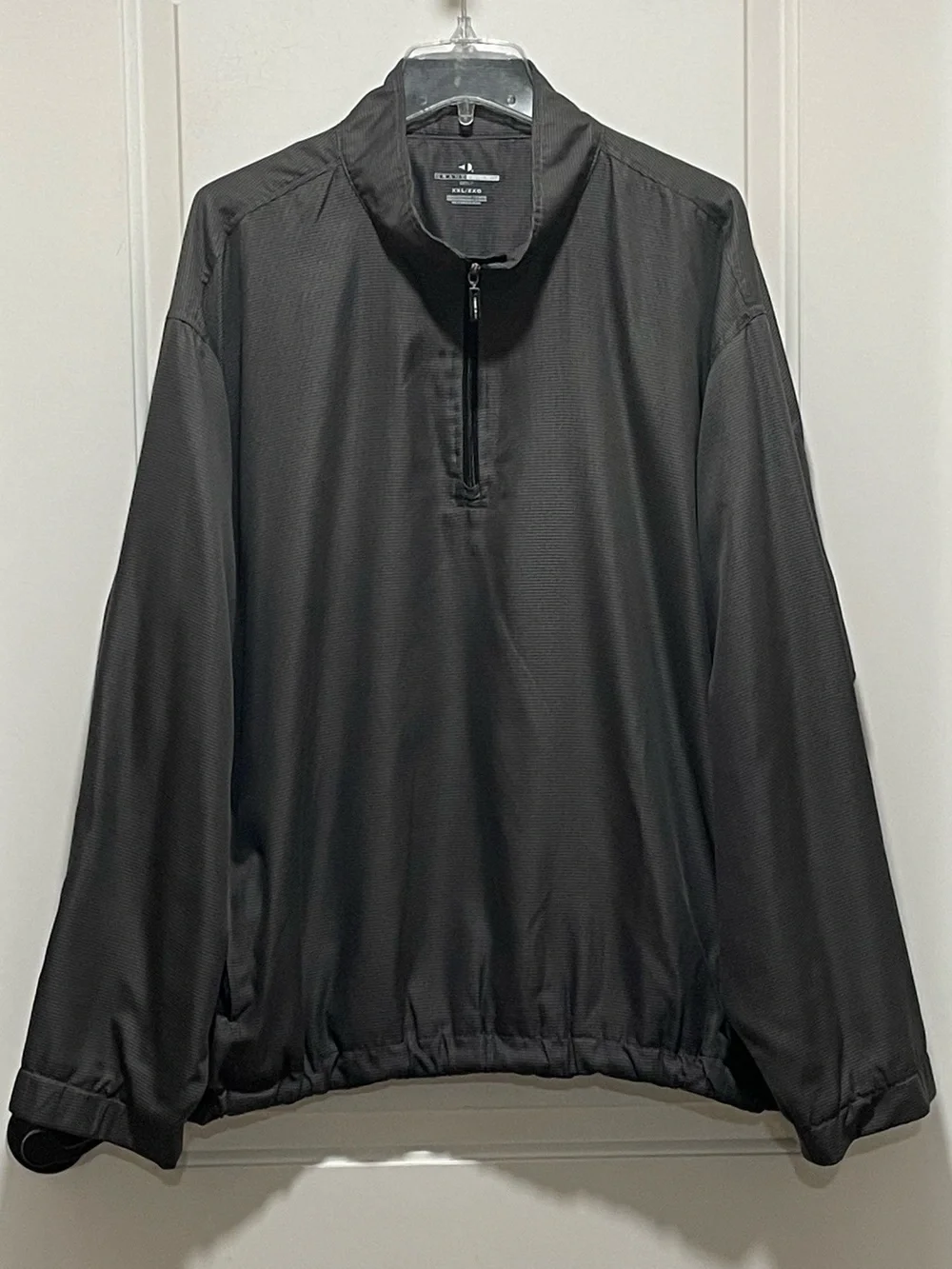 Grand Slam Golf Mens XXL Gray Black Houndstooth Quarter Zip Windbreaker Pullover
